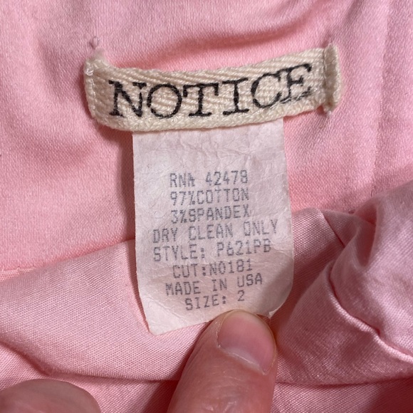 Vintage Notice Strapless Pink A-Line Dress w/ Black Ribbon Sash USA MADE 2 - Picture 3 of 5